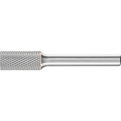 PFERD - SA-1, 3/8" Cut Diam, 1/4" Shank Diam, Carbide Diamond Pattern Cylinder Burr - Exact Industrial Supply