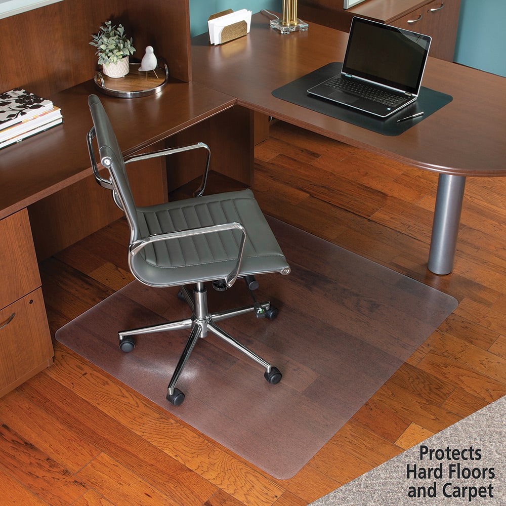 ES Robbins - Chair Mats; Style: Straight Edge ; Shape: Rectangular ; Width (Inch): 46 ; Length (Inch): 48 ; Lip Cutout Size: No Lip (Inch) - Exact Industrial Supply