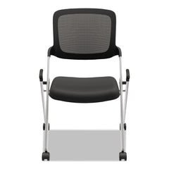 Basyx - Swivel & Adjustable Office Chairs; Type: Nesting ; Color: Black/Silver ; Seat Material: Fabric ; Height Range (Inch): 35 ; Depth (Inch): 26 ; Width (Inch): 18 - Exact Industrial Supply