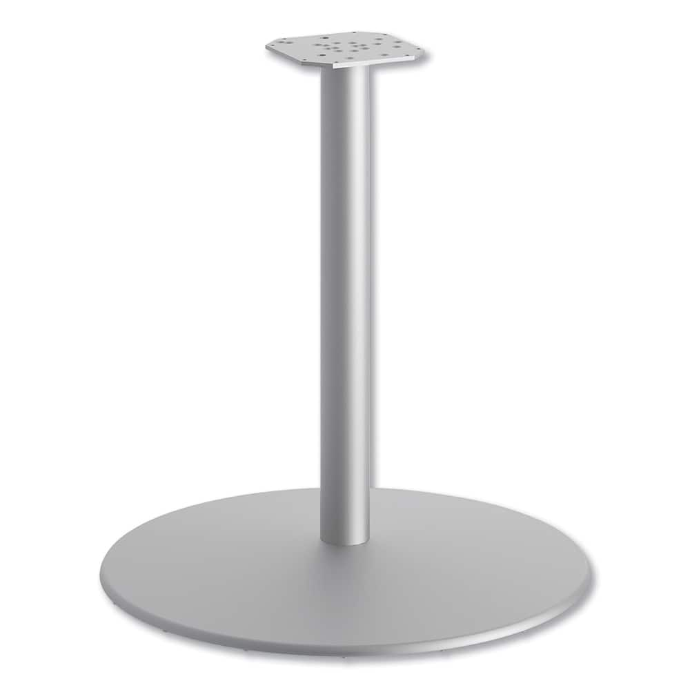 Hon - Stationary Tables; Type: Table Base ; Material: Aluminum ; Color: Textured Silver ; Diameter (Inch): 25.84 ; Height (Inch): 27-51/64 ; Width (Inch): 25-27/32 - Exact Industrial Supply