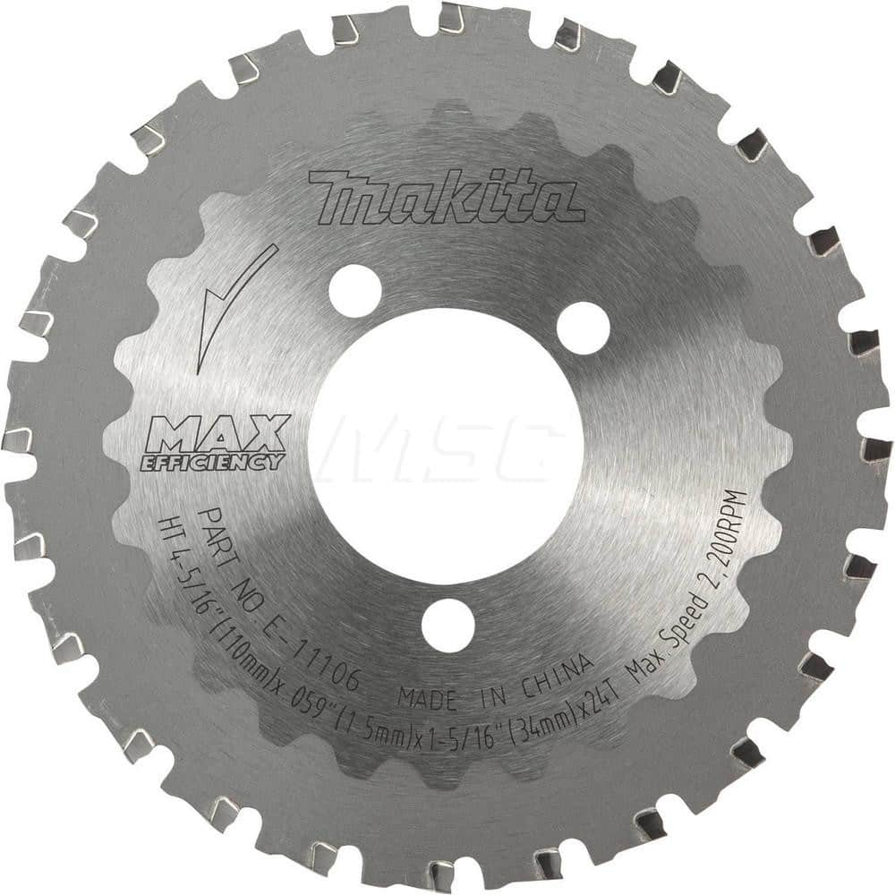 Wet & Dry Cut Saw Blade: 4-5/16″ Dia, 1-11/32″ Arbor Hole, 0.59″ Kerf Width, 24 Teeth Use on Steel Rod, Rebar, Threaded Rod, Standard Arbor