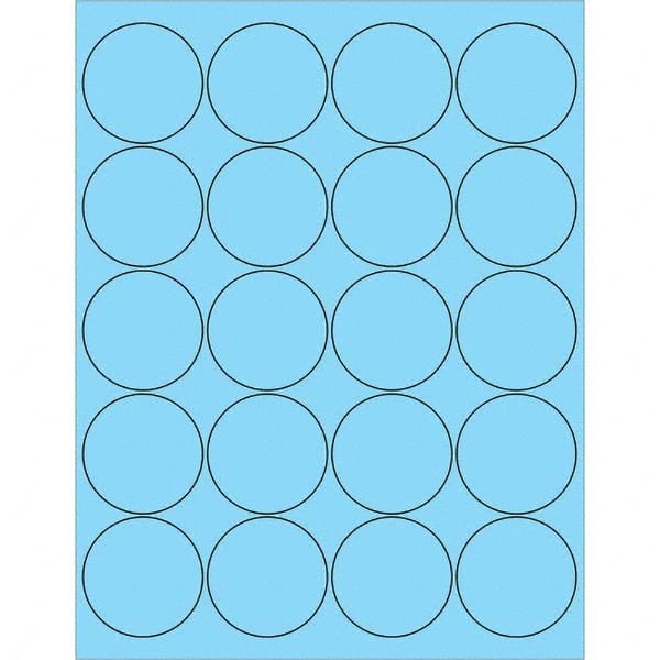 Tape Logic - Pack of (20), 100 Sheet 2" x 2" Pastel Blue Permanent Acrylic Laser Labels - A1 Tooling