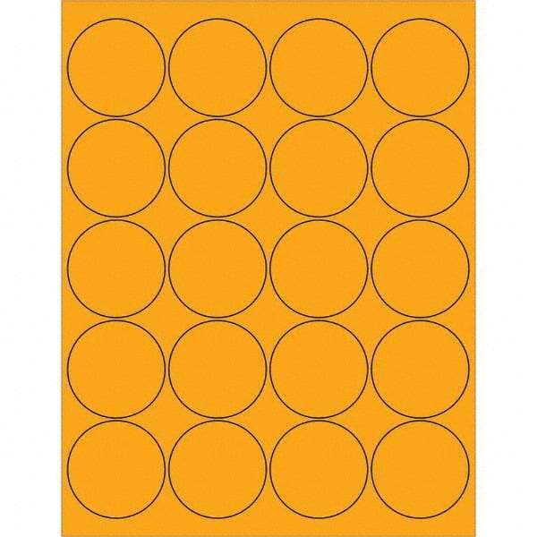 Tape Logic - Pack of (20), 100 Sheet 2" x 2" Fluorescent Orange Permanent Acrylic Laser Labels - A1 Tooling