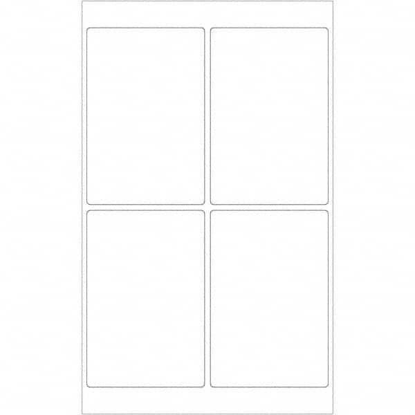 Tape Logic - Pack of (4), 100 Sheet Pieces of 4" x 6", White Permanent Acrylic Laser Labels - A1 Tooling