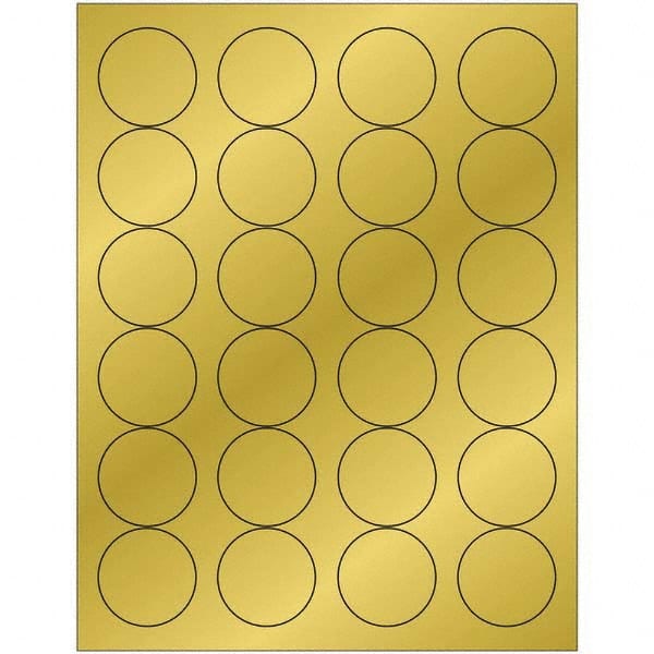 Tape Logic - Pack of (24), 100 Sheet 1.66" x 1-21/32" Gold Permanent Acrylic Laser Labels - A1 Tooling