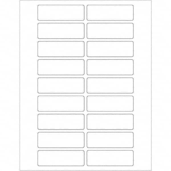 Tape Logic - Pack of 100 Sheets 3" x 1" White Polyester Weatherproof Labels, 18 Labels/Sheet - A1 Tooling