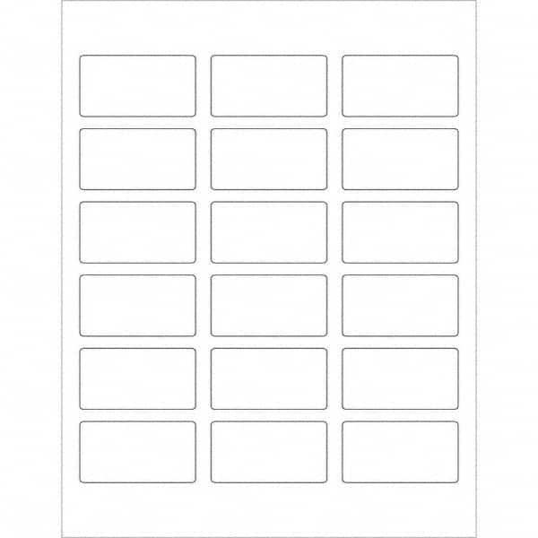 Tape Logic - Pack of (18), 100 Sheet 2-3/8" x 1-1/4" White Permanent Acrylic Laser Labels - A1 Tooling