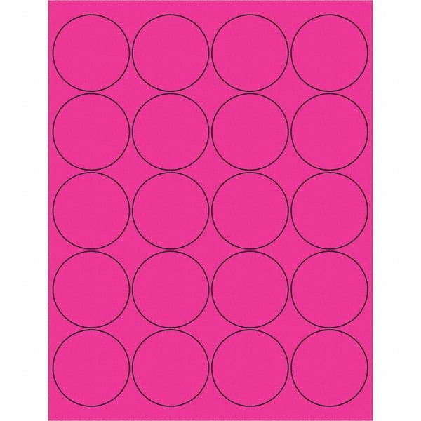 Tape Logic - Pack of (20), 100 Sheet 2" x 2" Fluorescent Pink Permanent Acrylic Laser Labels - A1 Tooling