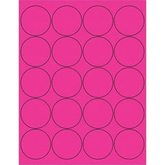 Tape Logic - Pack of (20), 100 Sheet 2" x 2" Fluorescent Pink Permanent Acrylic Laser Labels - A1 Tooling