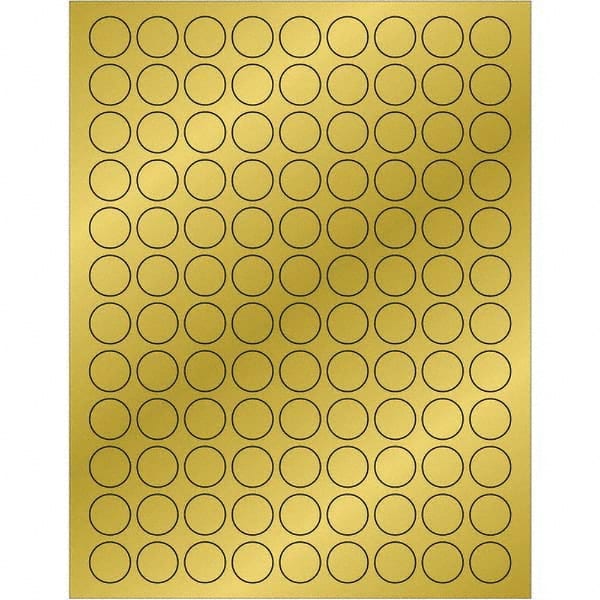 Tape Logic - Pack of (108), 100 Sheet 3/4" x 3/4" Gold Permanent Acrylic Laser Labels - A1 Tooling