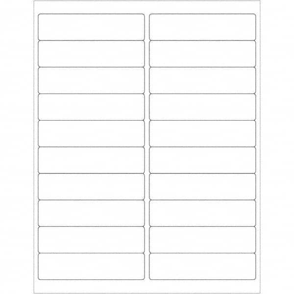 Tape Logic - Pack of (20), 100 Sheet 4" x 1" White Polyester Weatherproof Labels - A1 Tooling