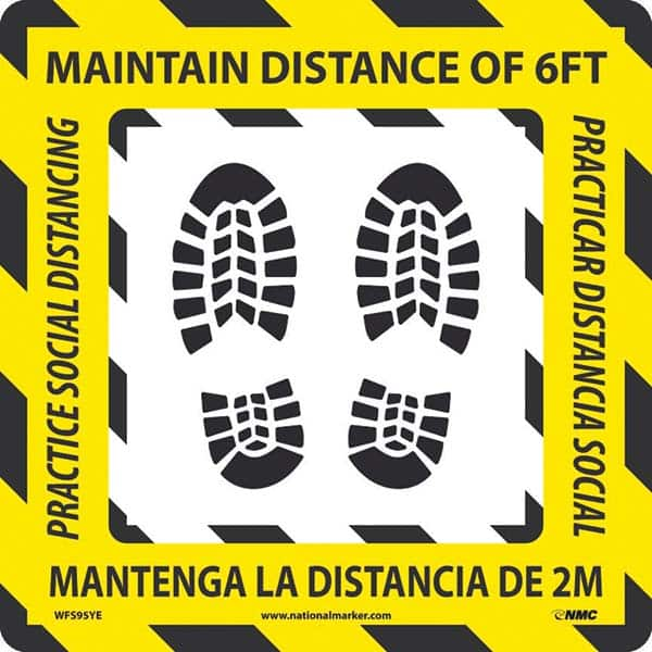 NMC - Adhesive Backed Floor Signs Message Type: COVID-19 Graphic Type: Shoeprints - A1 Tooling