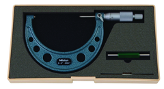3 - 4'' Measuring Range - .0001 Graduation - Ratchet Thimble - Carbide Face - Outside Micrometer - A1 Tooling