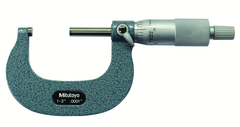 1 - 2'' Measuring Range - .0001 Graduation - Ratchet Thimble - Carbide Face - Outside Micrometer - A1 Tooling