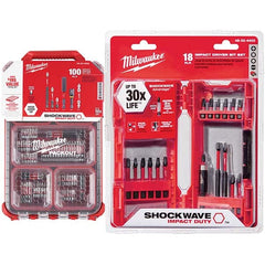 Milwaukee Tool - Power & Impact Screwdriver Bit Sets Point Type: Phillips; Slotted; Square; Torx Tool Type: Driver Bit - A1 Tooling