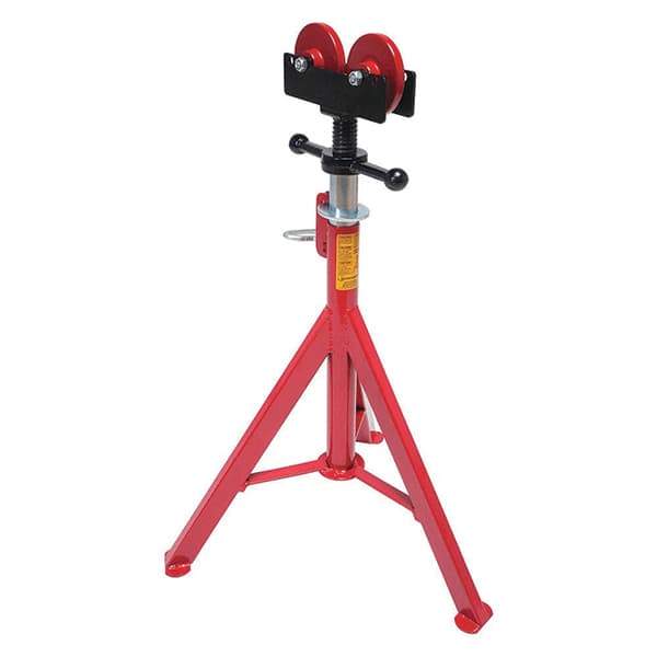 Rothenberger - 1/2" to 16" Pipe Capacity, Straight Pipe Stand with 2 Roller Head - 27" to 50" High, 2,500 Lb Capacity - A1 Tooling