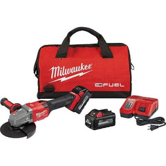 Milwaukee Tool - 4-1/2 - 6" Wheel Diam, 9,000 RPM, Cordless Angle & Disc Grinder - 5/8-11 Spindle, 18 Volts, 6 Amps, Side Exhaust - A1 Tooling