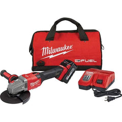 Milwaukee Tool - 4-1/2 - 6" Wheel Diam, 9,000 RPM, Cordless Angle & Disc Grinder - 5/8-11 Spindle, 18 Volts, 6 Amps, Side Exhaust - A1 Tooling