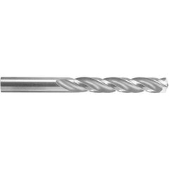 ‎27/64″ Dia. × 27/64″ Shank × 2-7/8″ Flute Length × 4-1/2″ OAL, 5xD, 150°, TA, 3 Flute, External, Round Solid Carbide Drill - Exact Industrial Supply