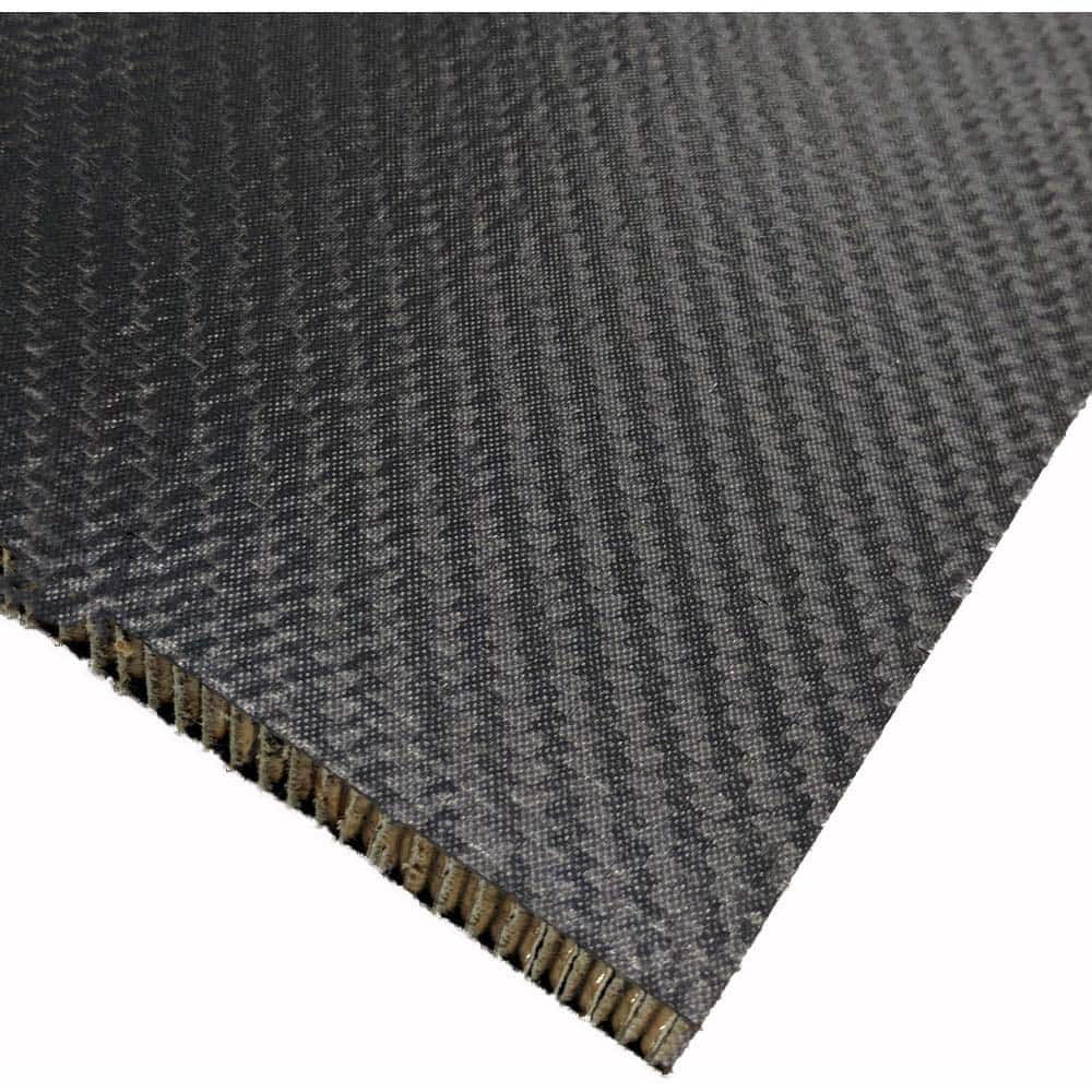 Plastic Sandwich Panels; Face Material: Carbon Fiber Twill; Core Material: Aramid; Color: Black; Length (Inch): 24; Width (Inch): 24.0000; Thickness (Decimal Inch): 0.5000