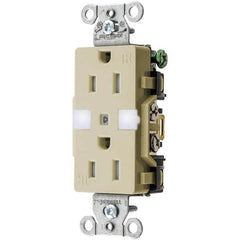 Hubbell Wiring Device-Kellems - 125V 15A NEMA 5-15R Commercial Grade Ivory Straight Blade Duplex Receptacle - A1 Tooling