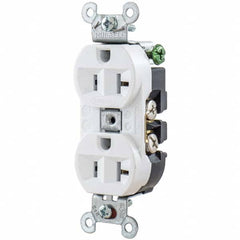 Hubbell Wiring Device-Kellems - 125V 20A NEMA 5-20R Industrial Grade White Straight Blade Duplex Receptacle - A1 Tooling