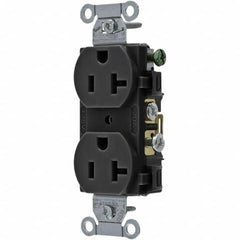 Hubbell Wiring Device-Kellems - 125V 20A NEMA 5-20R Commercial Grade Black Straight Blade Duplex Receptacle - A1 Tooling