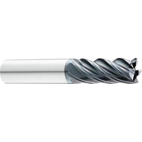 SGS - 3/8" Diam, Variable Pitch, 1/2" LOC, 5 Flute Solid Carbide Roughing Corner Radius End Mill - A1 Tooling