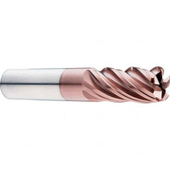 SGS - 1/2" Diam, Variable Pitch, 1" LOC, 5 Flute Solid Carbide Roughing Corner Radius End Mill - A1 Tooling