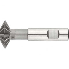 Keo - 1° 1" Cut Diam, 3/8" Cut Width, 1/2" Shank, High Speed Steel Double-Angle Cutter - Exact Industrial Supply