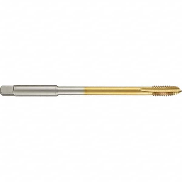 Guhring - 1/2-13 UNC 4 Flute 2B Plug Spiral Point Tap - High Speed Steel, TiN Finish, 6" OAL, Right Hand Thread, H5/H6, Series 4285 - Exact Industrial Supply