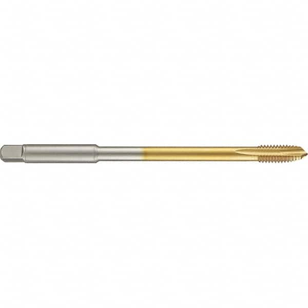 Guhring - 7/16-20 UNF 3 Flute 2B Plug Spiral Point Tap - High Speed Steel, TiN Finish, 6" OAL, Right Hand Thread, H4/H5, Series 4286 - Exact Industrial Supply