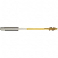 Guhring - 7/16-20 UNF 3 Flute 2B Plug Spiral Point Tap - High Speed Steel, TiN Finish, 6" OAL, Right Hand Thread, H4/H5, Series 4286 - Exact Industrial Supply