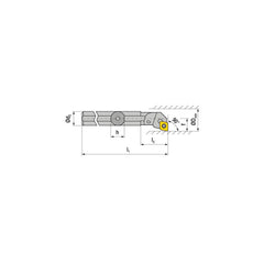 Indexable Boring Bar:  A10H SCFCL 06,  13.00 mm Min Bore,  10.00 mm Shank Dia,  90.00&deg N/A Steel 100.0000″ OAL,  Screw Clamping,