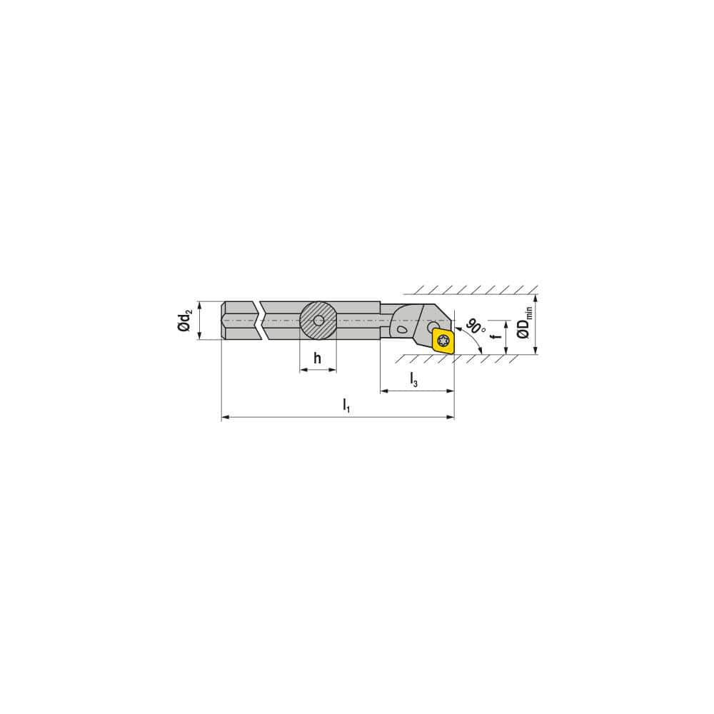 Indexable Boring Bar:  A12K SCFCL 06,  16.00 mm Min Bore,  12.00 mm Shank Dia,  90.00&deg N/A Steel 125.0000″ OAL,  Screw Clamping,