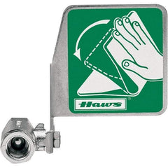 Haws - 1/2" Inlet, 7" Long x 5" Wide x 3" High, Stainless Steel Plumbed Wash Station Stay-Open Ball Valve - Green Matting, Compatible with Combination Drench Shower & Eye/Face Wash Stations - A1 Tooling