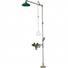 Haws - 25 GPM shower Flow, Drench shower, Eye & Face Wash Station - Bowl, Push Flag Activated, Galvanized Steel Pipe, Plastic Shower Head, Wheelchair Accessible - A1 Tooling