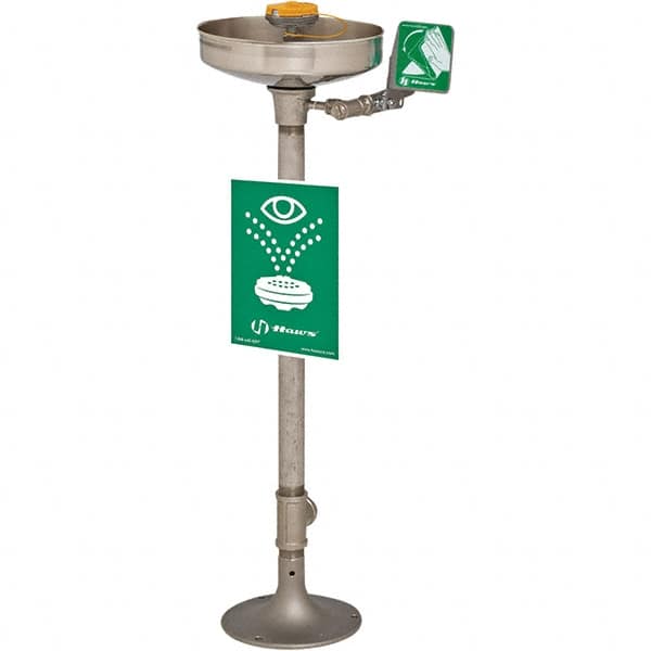 Haws - 15" Wide x 40" High, Pedestal Mount, Stainless Steel Bowl, Eye & Face Wash Station - 11" Inlet, 3.7 GPM Flow Rate - A1 Tooling