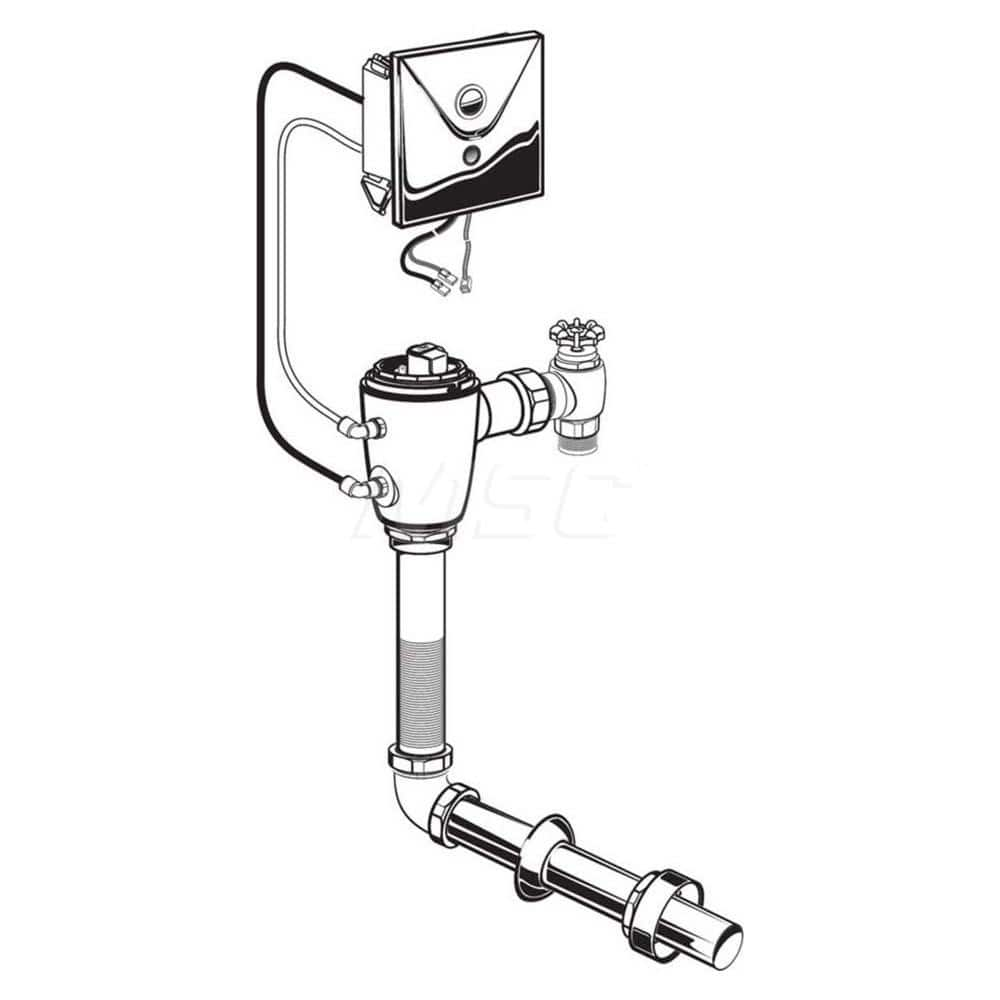 Automatic Flush Valves; Type: Concealed Toilet Flush Valve; Style: Single Flush; For Use With: Toilets; Gallons Per Flush: 1.6; Pipe Size: 1; Spud Coupling Size: 1-1/2; Cover Material: Metal; Inlet Size: 1; Litres Per Flush: 6.0