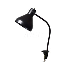 Task Light: Incandescent & LED, 25″ Reach, Gooseneck Arm, Arm, Black 120V, 8 Watts