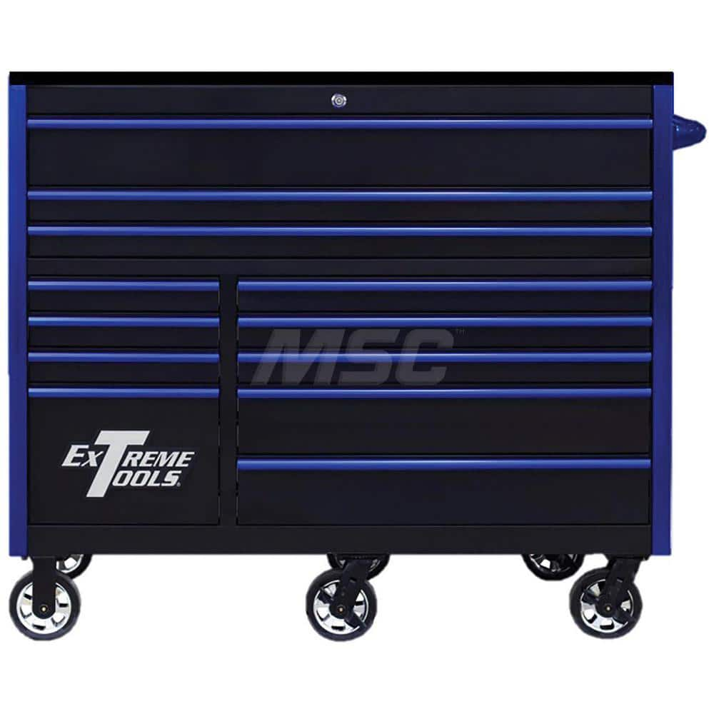 Tool Roller Cabinet: 12 Drawers Black & Blue