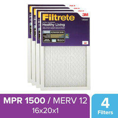 Pleated Air Filter: 16 x 20 x 1″, MERV 12, 90% Efficiency Polypropylene