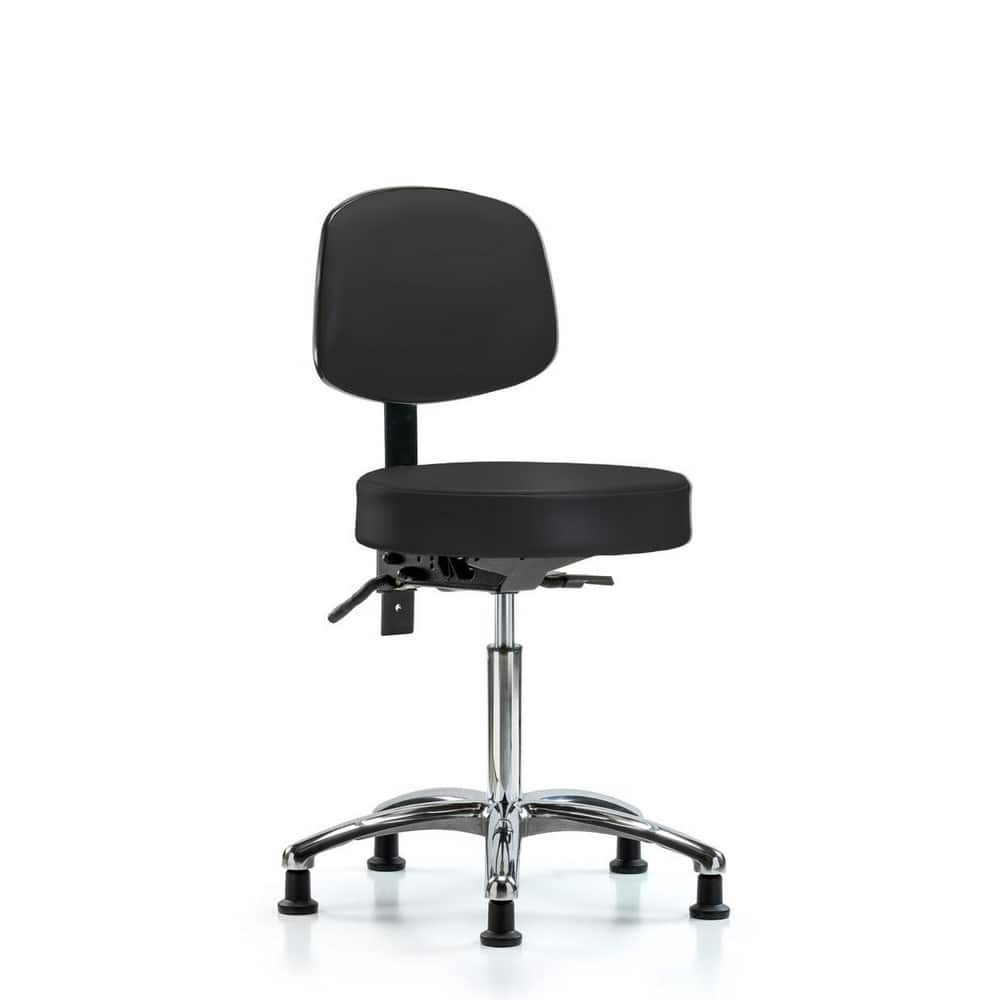 Lab Stool: Vinyl, 25″ Seat Width, 25″ Seat Depth Round Height