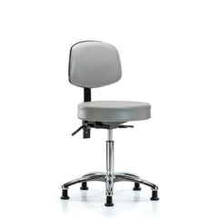 Lab Stool: Vinyl, 25″ Seat Width, 25″ Seat Depth Round Height