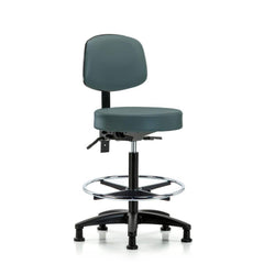 Lab Stool: Vinyl, 25″ Seat Width, 25″ Seat Depth Round Height