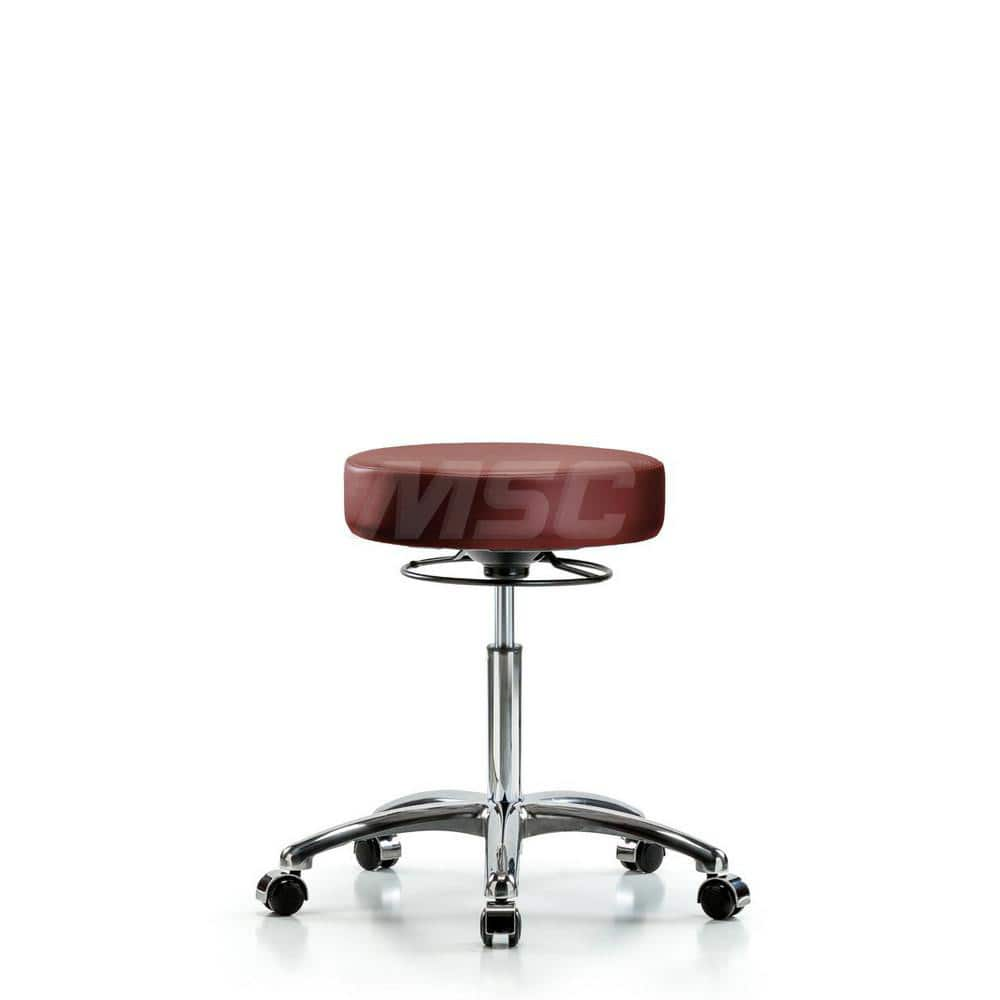 Lab Stool: Vinyl, 25″ Seat Width, 25″ Seat Depth Round Height