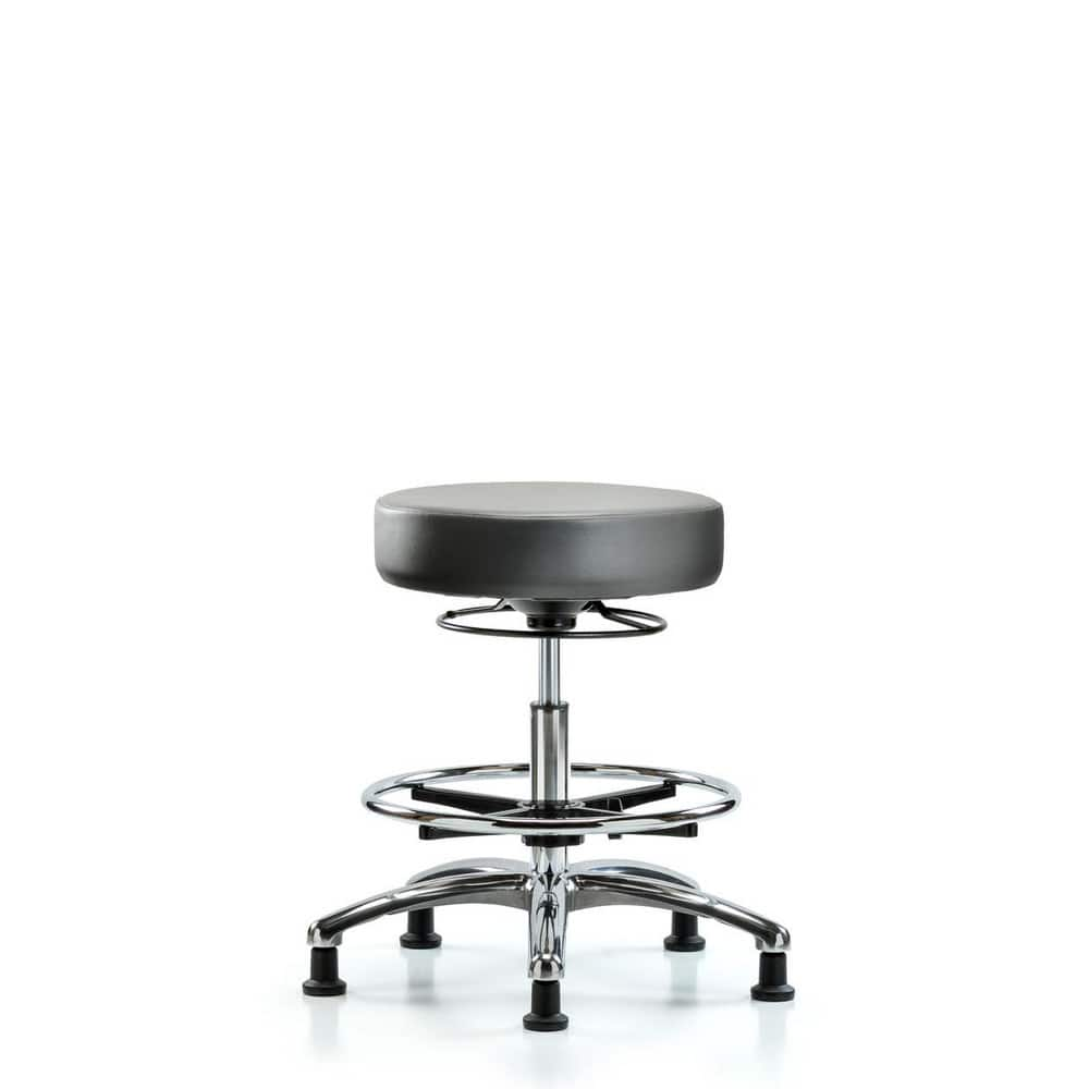 Lab Stool: Vinyl, 25″ Seat Width, 25″ Seat Depth Round Height