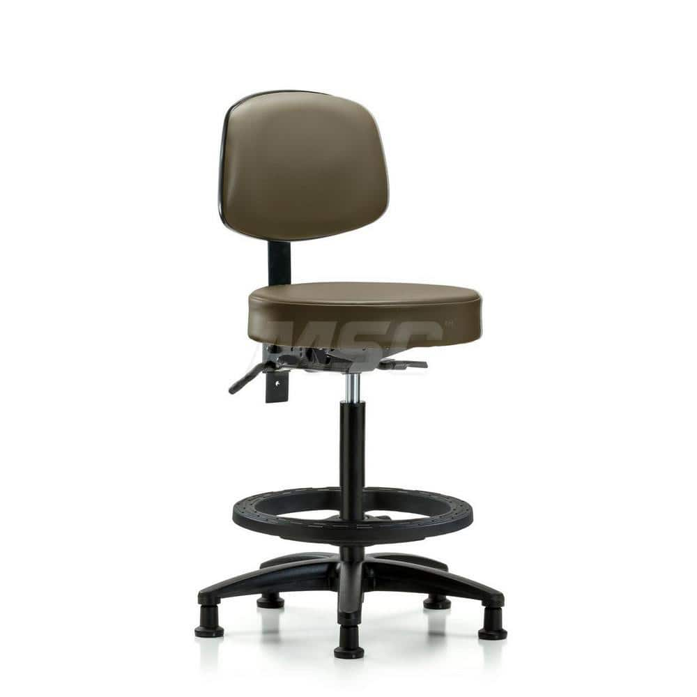 Lab Stool: Vinyl, 25″ Seat Width, 25″ Seat Depth Round Height