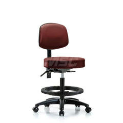 Lab Stool: Vinyl, 25″ Seat Width, 25″ Seat Depth Round Height