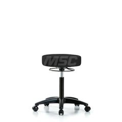 Lab Stool: Vinyl, 25″ Seat Width, 25″ Seat Depth Round Height